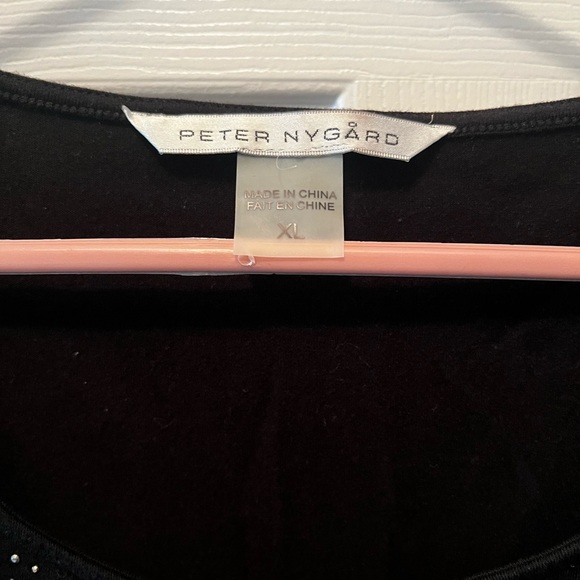 Peter Nygard black rhinestone t-shirt - Picture 4 of 7